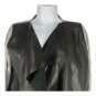 Zara Knit Womens Faux Leather Open Front Cardigan Jacket Size Medium Gray Black