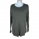 Apt 9 Womens Modern Essentials Heather Gray Long Sleeve Crewneck Top Size M
