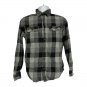 George Mens Small Black & Gray Plaid Flannel Shirt Button-Up Long Sleeve Soft