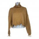 Shein Womens Distressed Turtleneck Sweater Size M Camel Acrylic Blend Knit Top Shein Womens Distressed Turtleneck Sweater Size M Camel Acrylic Blend Knit Top