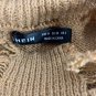 Shein Womens Distressed Turtleneck Sweater Size M Camel Acrylic Blend Knit Top