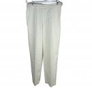 Alfred Dunner Womens Petite 10P Elastic Waist Straight Leg Pants Cream