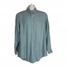 Lands End Mens 17-33 Tailored Fit Blue Yellow Striped No Iron Button Shirt Lands End Mens 17-33 Tailored Fit Blue Yellow Striped No Iron Button Shirt