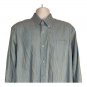 Lands End Mens 17-33 Tailored Fit Blue Yellow Striped No Iron Button Shirt