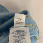 Lands End Mens 17-33 Tailored Fit Blue Yellow Striped No Iron Button Shirt