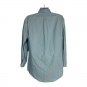 Lands End Mens 17-33 Tailored Fit Blue Yellow Striped No Iron Button Shirt