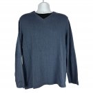 Covington Mens Knit Pullover Sweater Size Medium Ribbed Vneck Blue Long Sleeve