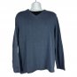 Covington Mens Knit Pullover Sweater Size Medium Ribbed Vneck Blue Long Sleeve