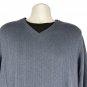 Covington Mens Knit Pullover Sweater Size Medium Ribbed Vneck Blue Long Sleeve