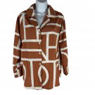 Womens Vintage Style Geometric Print Button-Up Shirt Size S