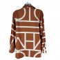 Womens Vintage Style Geometric Print Button-Up Shirt Size S