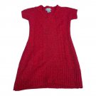 Blue Heart Girls Red Sparkle Knit Sweater Dress Size 7-8 Short Sleeve Casual