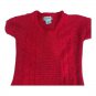Blue Heart Girls Red Sparkle Knit Sweater Dress Size 7-8 Short Sleeve Casual