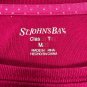 St. Johns Bay Womens T-Shirt Medium Short-Sleeve Solid Red Casual Top