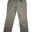 Lee Womens Straight Leg Mid Rise Pants With Comfort Waistband Mushroom Size 14M