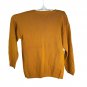 Cross Sport Mens Mustard Yellow Knit Sweater Size L 100% Cotton Crew Neck Pocket