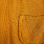 Cross Sport Mens Mustard Yellow Knit Sweater Size L 100% Cotton Crew Neck Pocket