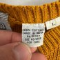 Cross Sport Mens Mustard Yellow Knit Sweater Size L 100% Cotton Crew Neck Pocket