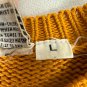 Cross Sport Mens Mustard Yellow Knit Sweater Size L 100% Cotton Crew Neck Pocket