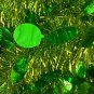 Green Metallic Tinsel Garland 4 Strands 147" Long W/ Decorative Discs Festive