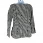 Talbots Petites Women's Black & White Striped Long Sleeve Blouse Size S