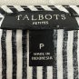 Talbots Petites Women's Black & White Striped Long Sleeve Blouse Size S