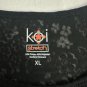 Koi Stretch Presley Flower Burnout Black Long Sleeve Shirt XL Durable Stylish
