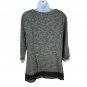 Style & Co Womens Medium Gray Knit Top Heart Embellished Sheer Hem Pullover