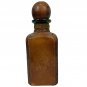 Vintage Leather Wrapped Decanter Wooden Stopper & Embossed Design A Menini Italy