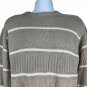 Jantzen Mens Knit Sweater Beige Stripe Large Vintage Warm Made In USA