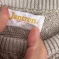 Jantzen Mens Knit Sweater Beige Stripe Large Vintage Warm Made In USA