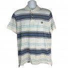 Chaps Mens White Striped Polo Shirt Size M Cotton Short Sleeve Casual Classic Chaps Mens White Striped Polo Shirt Size M Cotton Short Sleeve Casual Classic