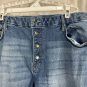 Time And Tru Womens High Rise Frayed Hem Denim Jeans Size 18 Dark Wash Stretch