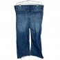 Time And Tru Womens High Rise Frayed Hem Denim Jeans Size 18 Dark Wash Stretch