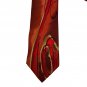 Jerry Garcia Collection 100 Percent Silk Red Abstract Design Necktie