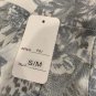 GM Floral Print Womens Stretch Panel Pants S/M Gray & White