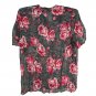 Millers Womens Floral Blouse Size 16 Sheer Short Sleeve Button-Up Shirt