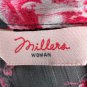 Millers Womens Floral Blouse Size 16 Sheer Short Sleeve Button-Up Shirt