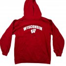 Adidas Wisconsin Hoodie Mens XL Red Logo Pullover 70% Cotton Casual Long Sleeve