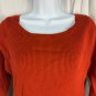 Est. 1946 Womens Burnt Orange Ribbed Sweater Large Rayon Blend Lightweight Knit