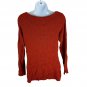 Est. 1946 Womens Burnt Orange Ribbed Sweater Large Rayon Blend Lightweight Knit
