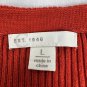 Est. 1946 Womens Burnt Orange Ribbed Sweater Large Rayon Blend Lightweight Knit