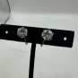 Silver Clip-On Earrings With Large Round Clear Crystal Stones