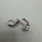 Silver Clip-On Earrings With Large Round Clear Crystal Stones