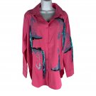 Blue B Collection Womens Western Style Shirt M Sequin Fringe Hot Pink Button-Up Blue B Collection Womens Western Style Shirt M Sequin Fringe Hot Pink Button-Up
