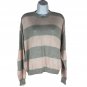 One Grey Day Womens Striped Knit Sweater In Sage & Blush Size S
