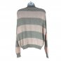One Grey Day Womens Striped Knit Sweater In Sage & Blush Size S