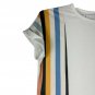 BiBi Womens Size XL Striped Short Sleeve T Shirt White Multi Color Pattern