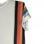 BiBi Womens Size XL Striped Short Sleeve T Shirt White Multi Color Pattern