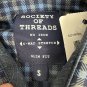 Society Of Threads Mens Slim Fit Shirt S Brown Tartan Checkered Wrinkle Free